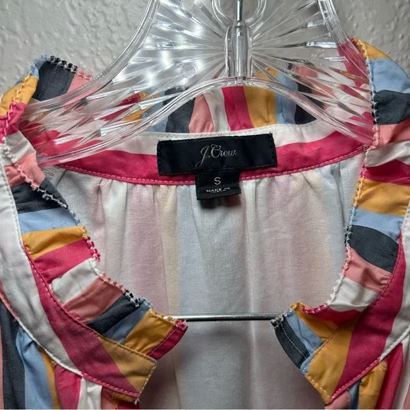 J. Crew Multicolor Striped Long Sleeve Dress women’s small colorful preppy - Picture 4 of 6
